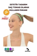 بسته ۴ عددی بند موی سیلیکونی ضد لغزش ورزشی با ۴ رنگ مختلف