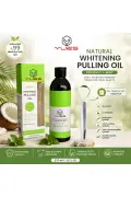 روغن کشیدن دندان طبیعی سفیدکننده - روغن مراقبت از دهان نارگیل + نعناع - همراه با هدیه تمیزکننده زبان