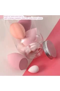 ست اسفنج آرایشی 14 تکه با جعبه شیشه‌ای
