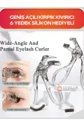 فرچه مژه فرکننده با دهانه عریض و قیچی مژه فرکننده با 6 عدد سیلیکونی یدک