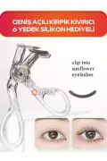فرچه مژه فرکننده با دهانه عریض و قیچی مژه فرکننده با 6 عدد سیلیکونی یدک