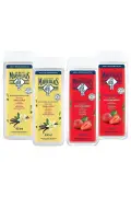 ژل دوش شیر وانیل ارگانیک ۴۰۰ میلی‌لیتر x2 + ژل دوش توت فرنگی مدیترانه‌ای ۴۰۰ میلی‌لیتر x2