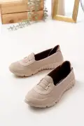 کفش روزمره راحت زنانه رنگ بژ با حافظه و سبک برای پیاده‌روی و ورزش
