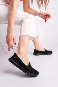 کفش ورزشی روزمره مناسب بیماران دیابتی زنانه مشکی تمام ارتوپدیک