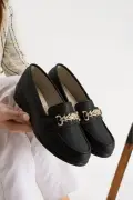 کفش زنانه مدل بابت زنجیری مشکی STC1069