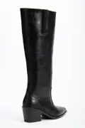 چکمه وسترن کلاسی سیاه مات چرمی