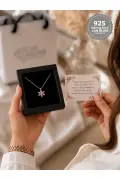گردنبند نقره 925 عیار با سنگ زبرجد صورتی مدل گل مانویا - هدیه روز مادر - گردنبند شانس و برکت