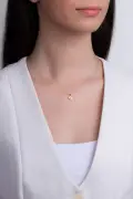 گردنبند نقره‌ای با روکش طلا 18 عیار و طول 45 سانتی‌متر مدل لوتوس ماسالی