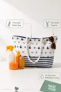 کیف ساحلی توت، کیف خرید و روزمره بزرگ با زیپ 50x30 سانتی‌متر