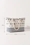 کیف ساحلی توت، کیف خرید و روزمره بزرگ با زیپ 50x30 سانتی‌متر