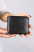 ست کیف پول کلاسیک مردانه با جعبه، کمربند، کارت‌خوان و عطر مشکی