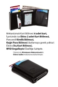 کیف پول اتوماتیک کشویی سیاه آدلینا یونیسکس (7CMX10CM)
