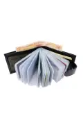 کیف پول جانبی با کارت‌خوان شفاف از چرم طبیعی MKM