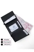 کیف پول مردانه با مکانیزم اتوماتیک و محافظ RFID و بخش پول و کارت ضد سرقت