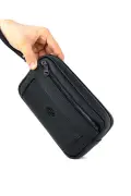 کیف دستی و بغل‌دستی مردانه مشکی لوکس با کمربند