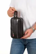 کیف دستی مردانه چرم سیاه مدل پورتفوی، کیف آرایشی و مراقبت روزانه