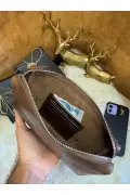 کیف دستی مردانه با دسته چرم طبیعی - کیف مسافرتی - کیف اصلاح