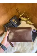 کیف دستی مردانه با دسته چرم طبیعی - کیف مسافرتی - کیف اصلاح