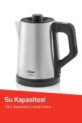 چای‌ساز AR3129 دمیند 1800 وات، ظرفیت 1 لیتر، استیل