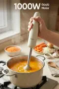 مخلوط کن دستی استیل با تیغه‌های تند 1000 وات کرم FR-HB271 ملینا
