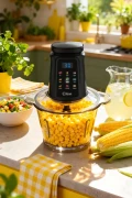 خردکن غذا KC-8250 | موتور قوی 500 وات و کاسه شیشه‌ای 3 لیتری و 9 تیغه تیتانیومی و صفحه لمسی