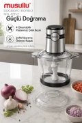 MSL-1231-2 میت مکس 2+2 لیتر خردکن با مخزن وسیع - همراه با همزن و پوست‌کن سیر 1000 وات