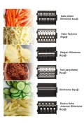 خردکن چند کاره سبزیجات و میوه‌ها با 6 سر + خلال کن سیب‌زمینی