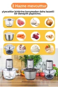 چرخ گوشت و سبزی خردکن Instantchopper 1000 PRO – 2.3 لیتر با مخزن چوبی و فولادی + 1.2 لیتر مخزن