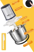چرخ گوشت و سبزی خردکن Instantchopper 1000 PRO – 2.3 لیتر با مخزن چوبی و فولادی + 1.2 لیتر مخزن