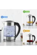 دستگاه چای‌ساز و کتری برقی Cam Inox 2202 با بدنه شیشه‌ای بوروسیلیکات