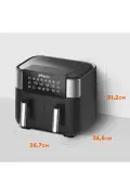سرخ‌کن هوایی K20، سرخ‌کن دو محفظه‌ای، XXL، 2850 وات، مشکی