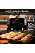 سرخ‌کن هوایی K20، سرخ‌کن دو محفظه‌ای، XXL، 2850 وات، مشکی