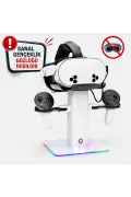 پایه شارژ VR با نور RGB | نگهدارنده عینک VR و کنترلر سازگار با Meta Quest 3S / Quest 3 / Quest 2