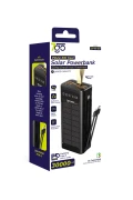 پاوربانک خورشیدی 30000mAh GPW-09 | شارژ سریع PD 22.5W | کابل Type-C و Lightning داخلی