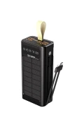 پاوربانک خورشیدی 30000mAh GPW-09 | شارژ سریع PD 22.5W | کابل Type-C و Lightning داخلی