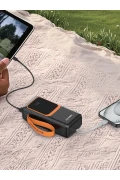 پاوربانک GPW-08 با ظرفیت 30000mAh و شارژ سریع PD22.5W | دارای 4 خروجی USB، کابل داخلی Type-C و Lightning
