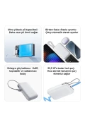 پاوربانک 20000mAh (کابل یکپارچه) خاکستری روشن