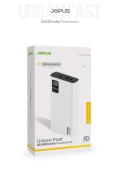 پاوربانک 20000mAh PD 22.5W شارژ سریع - با صفحه دیجیتال - دستگاه شارژ قابل حمل - سفید JP-P12