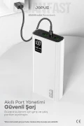 پاوربانک 20000mAh PD 22.5W شارژ سریع - با صفحه دیجیتال - دستگاه شارژ قابل حمل - سفید JP-P12