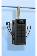 پاوربانک شارژر خورشیدی ۵۰,۰۰۰ میلی‌آمپر با چراغ LED و ۴ خروجی USB