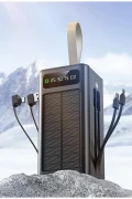 پاوربانک شارژر خورشیدی ۵۰,۰۰۰ میلی‌آمپر با چراغ LED و ۴ خروجی USB