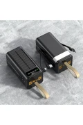 پاوربانک شارژر خورشیدی ۵۰,۰۰۰ میلی‌آمپر با چراغ LED و ۴ خروجی USB