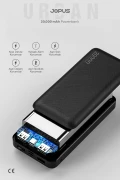 پاوربانک 20000mAh - با نشانگر LED - دستگاه شارژ قابل حمل - سیاه JP-P10A