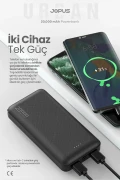 پاوربانک 20000mAh - با نشانگر LED - دستگاه شارژ قابل حمل - سیاه JP-P10A