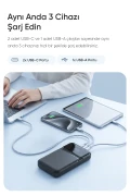 پاوربانک LCD سیاه 10000mAh PRM با کابل داخلی HSC22.5W+PD20W