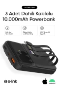 پاوربانک LCD سیاه 10000mAh PRM با کابل داخلی HSC22.5W+PD20W