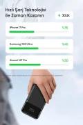 پاوربانک LCD سیاه 10000mAh PRM با کابل داخلی HSC22.5W+PD20W