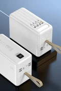 منبع تغذیه قابل حمل با شارژ سریع 120.000 Mah Pd 22.5w با کابل داخلی - پاوربانک سیاه