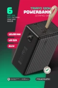 منبع تغذیه قابل حمل با شارژ سریع 120.000 Mah Pd 22.5w با کابل داخلی - پاوربانک سیاه