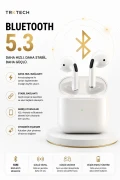 هدفون بی‌سیم پرو 5 پلاس بلوتوث 5.3 TWS سازگار با iOS و Android با صدای استریو HD و کیس لمسی هدیه‌ای